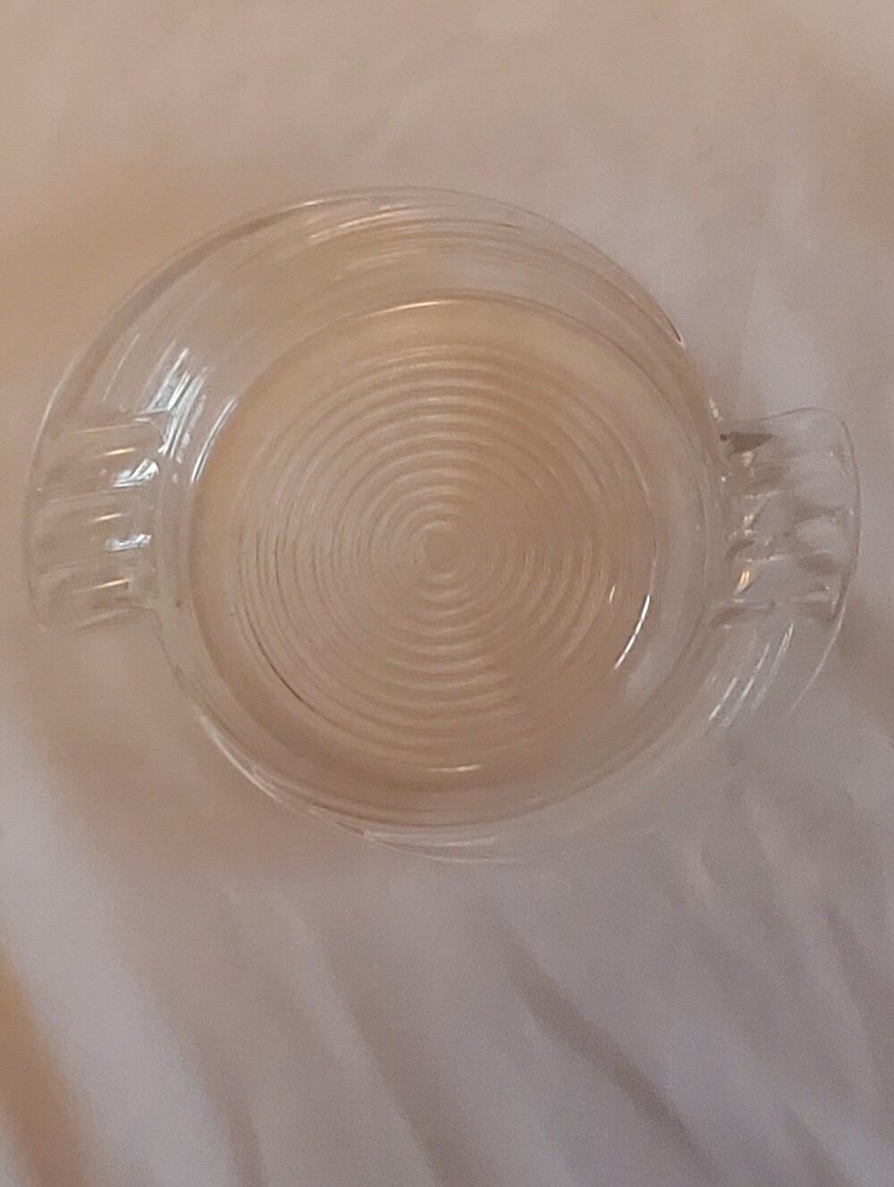 Ribbed "Winged" Vintage Clear Glass Ashtray Trinket Bowl MCM Retro Antique